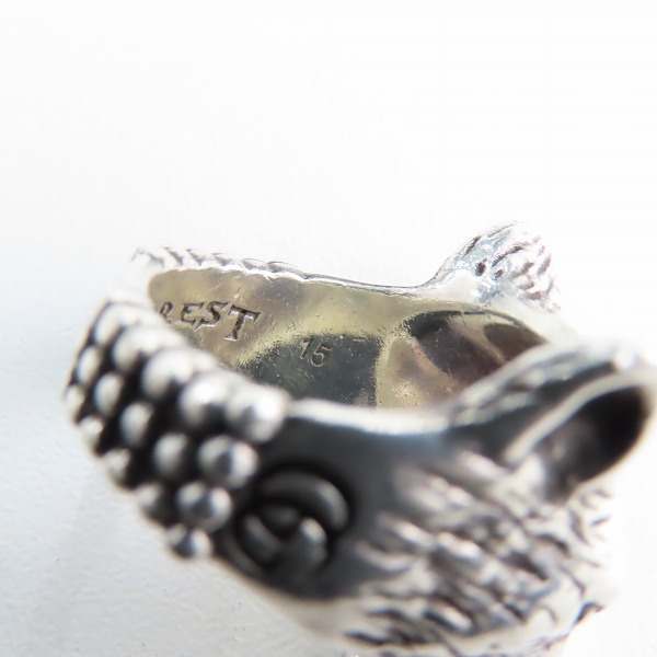 実際に弊社で買取させて頂いたGUCCI/グッチ ANGER FOREST LOVED XXV アンガーフォレスト ウルフヘッドリング/14号の画像 7枚目