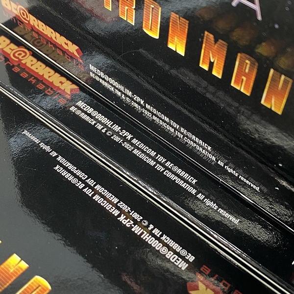 実際に弊社で買取させて頂いた【未開封】MEDICOM TOY BE@RBRICK/ベアブリック THE INFINITY SAGA IRON MAN/アイアンマン ペアボックス賞 3点セットの画像 3枚目