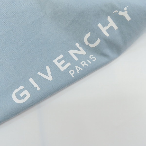 実際に弊社で買取させて頂いたGIVENCHY/ジバンシィ ヴィンテージロゴ スリムフィットクルーネック半袖Tシャツ ブルー BM70K93002/XLの画像 7枚目