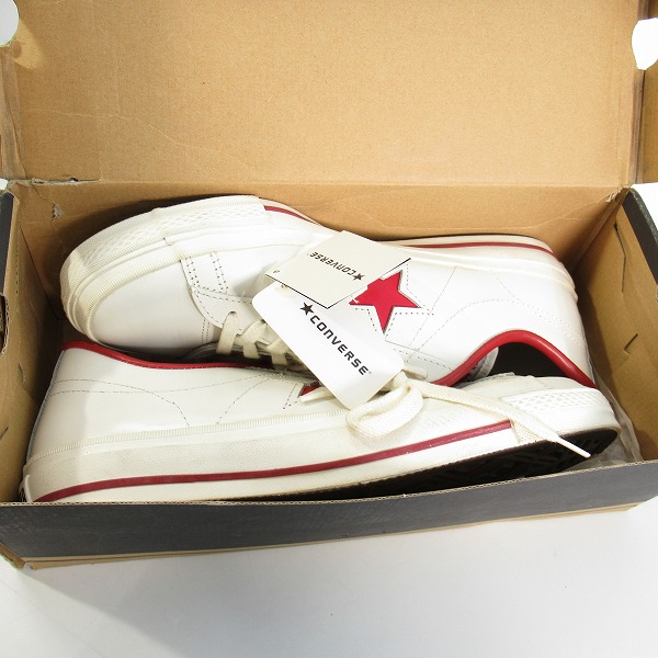 実際に弊社で買取させて頂いたCONVERSE/コンバース ONE STAR OX ローカットスニーカー ホワイト×レッド/9の画像 7枚目