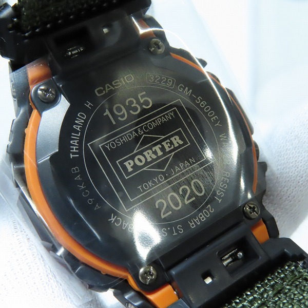 実際に弊社で買取させて頂いた【未使用】PORTER×G-SHOCK/ポーター×ジーショック 85th Special Edition/85周年記念モデル GM-5600EY-1JRの画像 3枚目