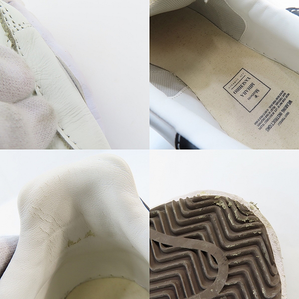 実際に弊社で買取させて頂いたMaison MIHARA YASUHIRO/メゾンミハラヤスヒロ Sole Shellcap Leather レザースニーカー ホワイト A06FW702/43 の画像 6枚目