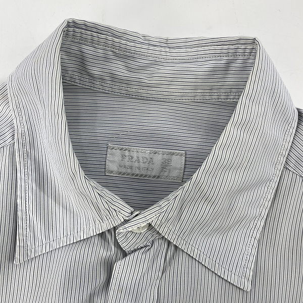 実際に弊社で買取させて頂いたPRADA/プラダ ストライプ 長袖シャツ 39/15.5の画像 2枚目