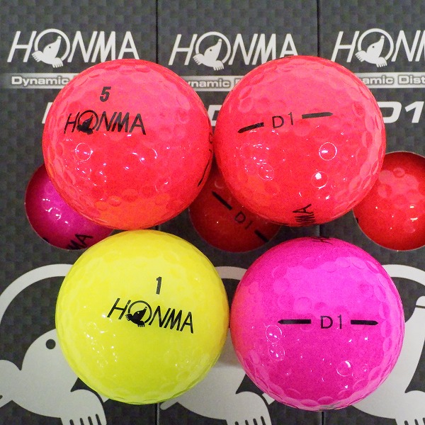 実際に弊社で買取させて頂いた【未使用】HONMA/ホンマ D1 DYNAMIC DISTANCE ゴルフボール マルチカラー他 7スリーブ/計21個の画像 1枚目