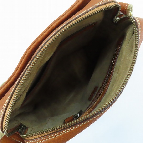 実際に弊社で買取させて頂いた土屋鞄製造所/ツチヤカバン Tone OILNUME/トーンオイルヌメ ジップトップショルダーバッグ/キャメルの画像 3枚目