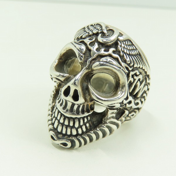 実際に弊社で買取させて頂いたBWL/BILL WALL LEATHER/ビルウォールレザー Flying Tire Graffiti Master Skull Ring/マスタースカルリング R399/25号