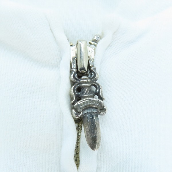 実際に弊社で買取させて頂いたCHROME HEARTS/クロムハーツ フローラルクロスプリント ダガージップアップ カーディガン/カットソー レディース/Lの画像 7枚目