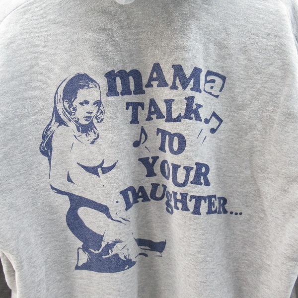 実際に弊社で買取させて頂いたHYSTERIC GLAMOUR/ヒステリックグラマー ヒスガール プリント ジップアップパーカー グレー 0204CF06/Lの画像 2枚目