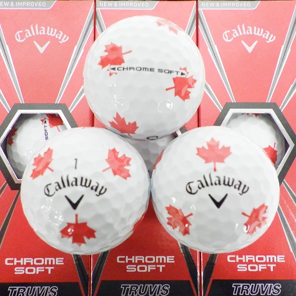 実際に弊社で買取させて頂いた【未使用】Callaway/キャロウェイ CHROME SOFT TRUVIS/クロムソフト ゴルフボール カエデ/楓柄 ホワイト 1ダース の画像 1枚目