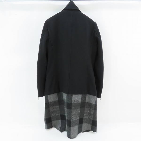 実際に弊社で買取させて頂いたRoen/ロエン チェック切替 裏地レオパード柄 ウール ダブルライダース ジャケット 75132102 /46の画像 1枚目