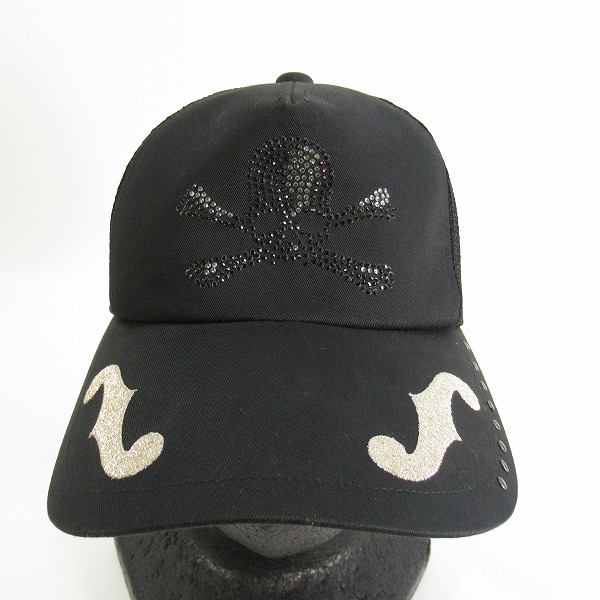 実際に弊社で買取させて頂いたRoen×LION HEART/ロエン×ライオンハート ドクロ ラインストーン メッシュキャップ Fの画像 1枚目