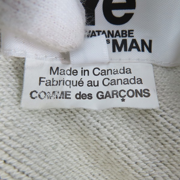 実際に弊社で買取させて頂いたeye COMME des GARCONS JUNYA WATANABE MAN×Reigning Champ パーカー AD2021/WH-T905/Lの画像 4枚目
