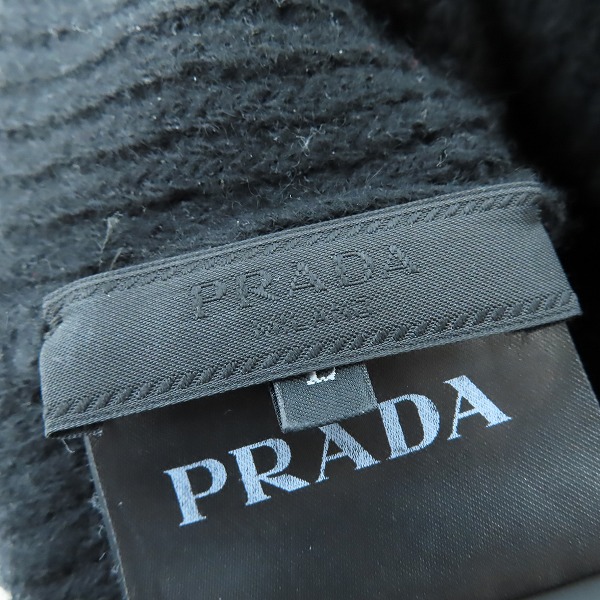 実際に弊社で買取させて頂いた【JPタグ】PRADA/プラダ 24SS トライアングルプレート ウール カシミヤ ニットキャップ UMD489 S211 3IMの画像 3枚目