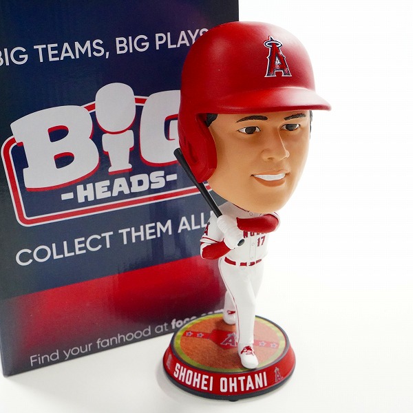 実際に弊社で買取させて頂いたFOCO/フォコ BIG HEADS ロサンゼルス・エンゼルス ＃17 大谷翔平 打者 ボブルヘッド フィギュア 首振り人形