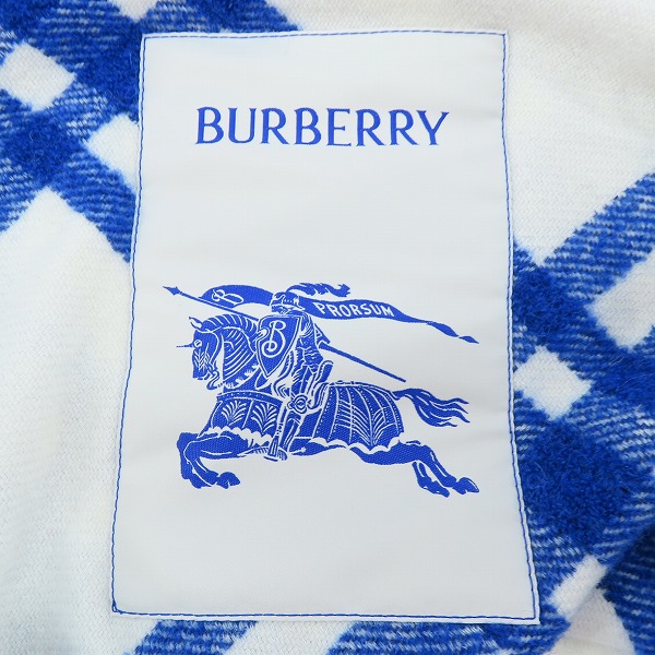 実際に弊社で買取させて頂いたBURBERRY/バーバリー チェックウールブレンドシャツジャケット 8078865/Lの画像 2枚目