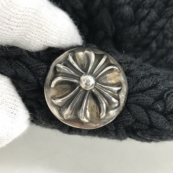 実際に弊社で買取させて頂いたCHROME HEARTS/クロムハーツ 1クロスパッチ/クロスボタン ニット帽/ビーニーの画像 5枚目