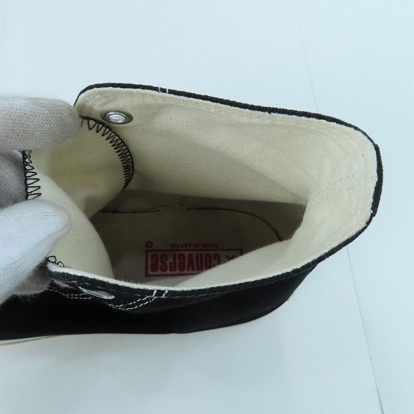 実際に弊社で買取させて頂いたCONVERSE/コンバース Made in JAPAN/日本製 CANVAS AS J HI オールスター ブラック/9の画像 4枚目