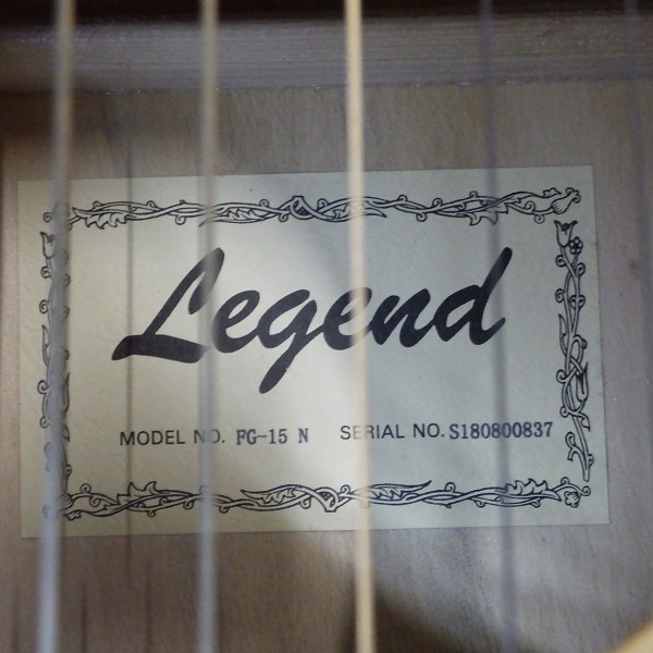 実際に弊社で買取させて頂いた ★Legend by Aria/レジェンド FG-15 N アコースティックギター/アコギ ソフトケース付 の画像 4枚目