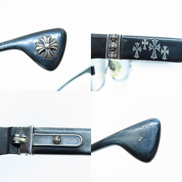 実際に弊社で買取させて頂いたCHROME HEARTS/クロムハーツ DIXON YU-A ディクソン 度入り眼鏡/メガネフレーム/アイウェアの画像 8枚目