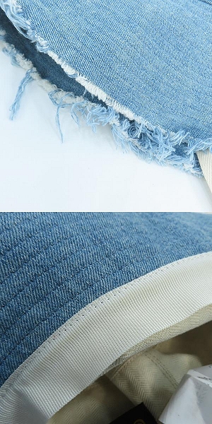 実際に弊社で買取させて頂いた【JPタグ】LOEWE/ロエベ フレイド フィッシャーマン ハット  デニム＆カーフ K820HF1X26/57の画像 9枚目