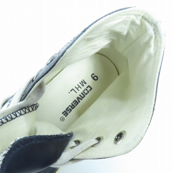 実際に弊社で買取させて頂いたCONVERSE × MHL/コンバース×マーガレットハウエル レザーハイカットスニーカー ダークネイビー 1CJ366/27.5の画像 4枚目