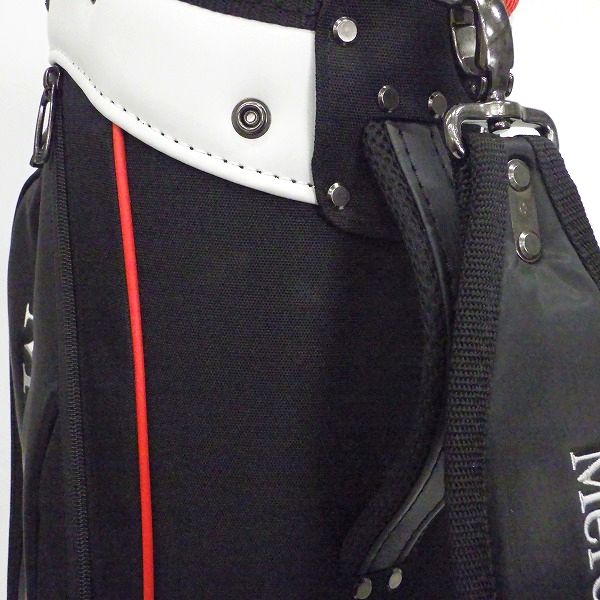 実際に弊社で買取させて頂いたTaylormadeｘMercedes-Benz/テーラーメイドｘメルセデス・ベンツ 5分割キャディバッグ ブラックｘホワイトｘレッドの画像 4枚目