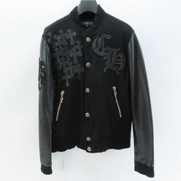 実際に弊社で買取させて頂いた【JPタグ】CHROME HEARTS/クロムハーツ LETTERMAN JVP レターマン スタジャン ブルゾン/S