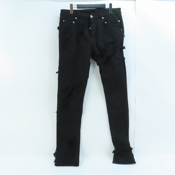 実際に弊社で買取させて頂いたRick Owens DRKSHDW/リックオウエンス ダークシャドウ 23SS TYRONE CUT ダメージ加工デニムパンツ DU01C6364-SLH/34