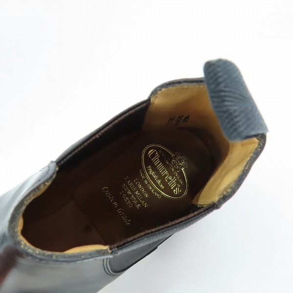 実際に弊社で買取させて頂いたChurch's/チャーチ WELLS 103ラスト サイドゴアブーツ BLACK POLISH BINDER/8.5Fの画像 4枚目
