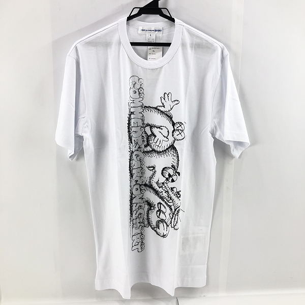 実際に弊社で買取させて頂いた【未使用】COMME des GARCONS SHIRT×KAWS/コムデギャルソンシャツ×カウズ Tシャツ FH-T007/XL