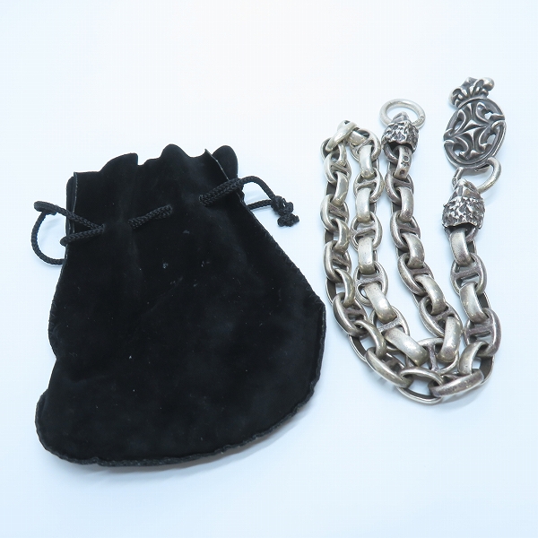 実際に弊社で買取させて頂いたGabor/ガボール スカルプテッド オーバルw/クラウンキーパー w/2ライオン オールスムースアンカー&HWOリンクウォレットチェーンの画像 9枚目