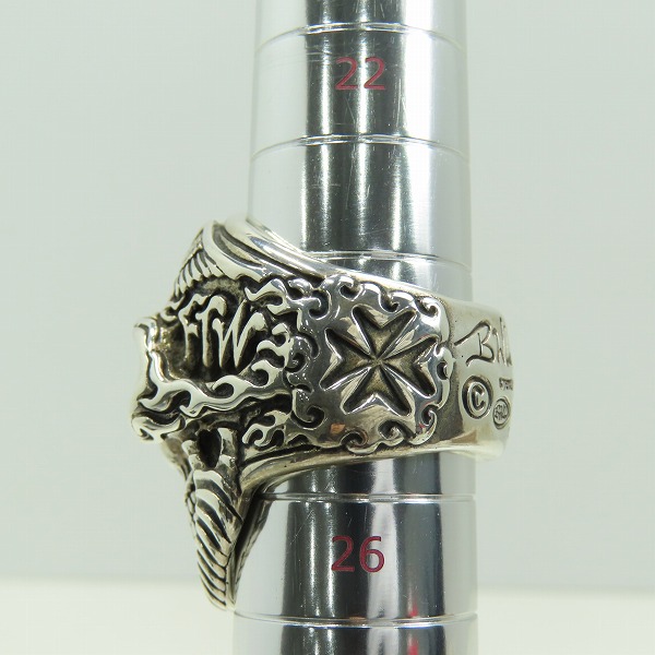 実際に弊社で買取させて頂いたBWL/BILL WALL LEATHER/ビルウォールレザー Flying Tire Graffiti Master Skull Ring/マスタースカルリング R399/25号の画像 7枚目