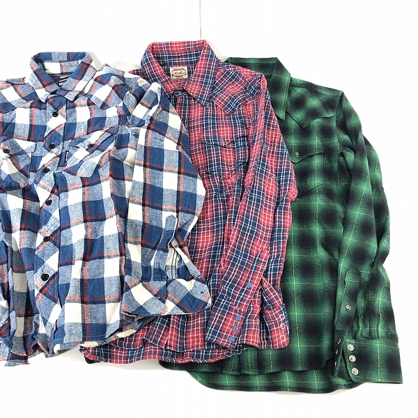 実際に弊社で買取させて頂いた【おまとめ】MARBLES/マーブルズ BLUE/BLUE/ブルーブルー INDIGO DYE チェックシャツの画像 1枚目