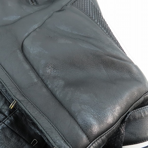 実際に弊社で買取させて頂いたRoen/ロエン パイソン 鹿革/蛇革 裏地ファー ダブル ジャケット 76132029 /48の画像 6枚目