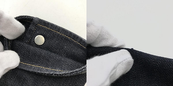 実際に弊社で買取させて頂いた【JPタグ】MONCLER/モンクレール 21AW CAMICIA カミーチェ ロゴデザイン 長袖デニムシャツ インディゴ G20922F00001/Mの画像 8枚目