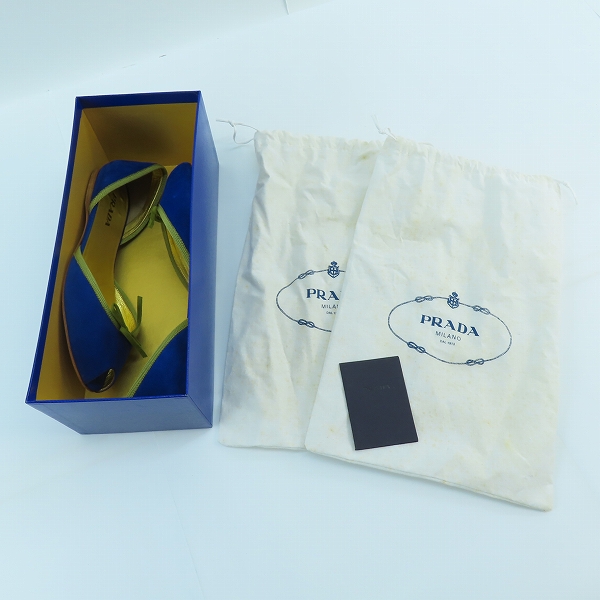 実際に弊社で買取させて頂いたPRADA/プラダ パンプス スエード ブルー/37.5の画像 8枚目