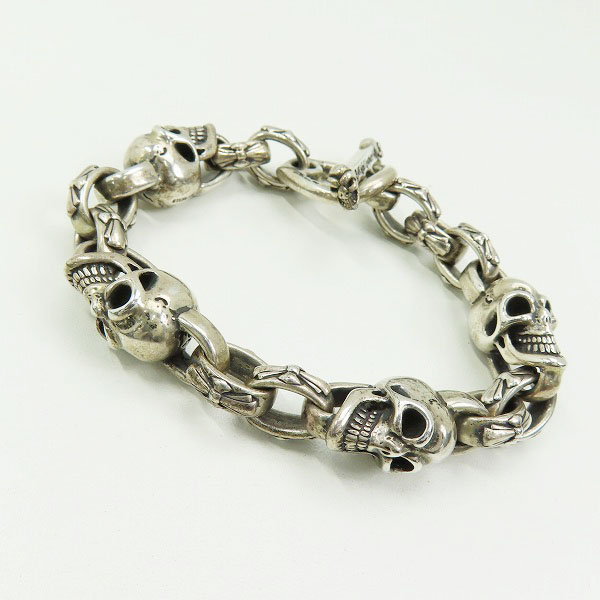 実際に弊社で買取させて頂いたBWL/BILL WALL LEATHER/ビルウォールレザー Immortal Cross Link/G.L.S. w/Skull T-Bar Bracelet/ブレスレット