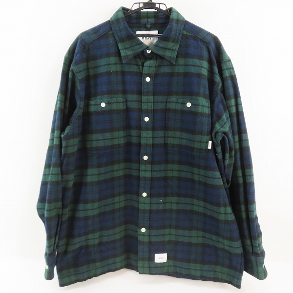 実際に弊社で買取させて頂いたWTAPS/ダブルタップス 19AW UNION LS SHIRT/タータンチェック ネルシャツ 192TQDT-SHM01/04
