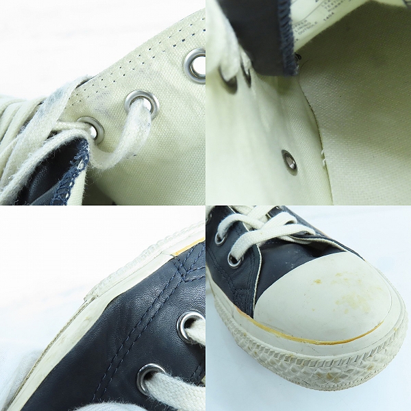 実際に弊社で買取させて頂いたCONVERSE × MHL/コンバース×マーガレットハウエル レザーハイカットスニーカー ダークネイビー 1CJ366/27.5の画像 6枚目