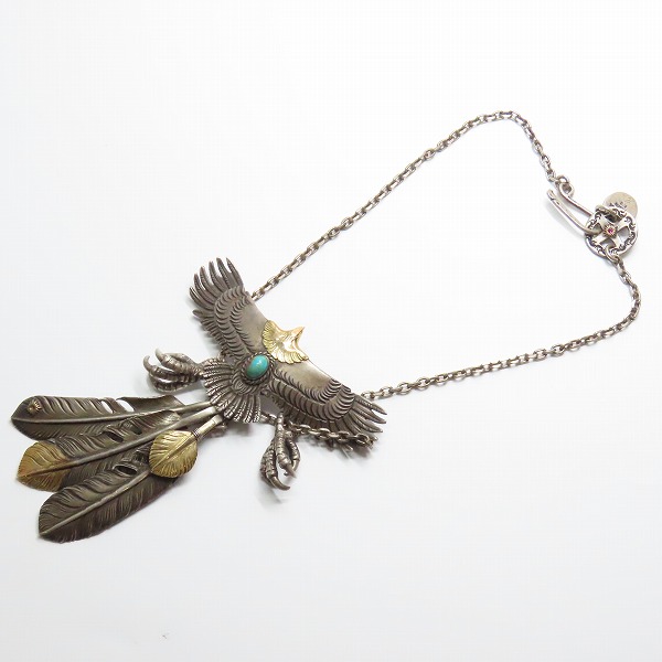 実際に弊社で買取させて頂いたARIZONA FREEDOM/アリゾナフリーダム 頭金 イーグル 先金/上金ハート フェザー/太陽神金メタル チェーン/ペンダントの画像 9枚目