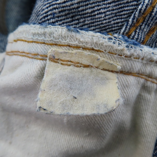 実際に弊社で買取させて頂いたLEVIS/リーバイス 501 66前期 ヴィンテージ/ビンテージ 刻印6/シングルステッチ ブランクタブ/サークルR デニムパンツの画像 8枚目
