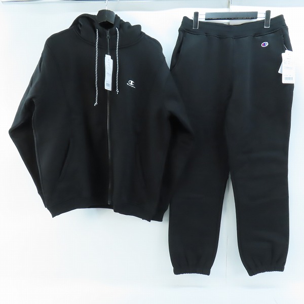 実際に弊社で買取させて頂いた【未使用】CHAMPION/チャンピオン テックウィーブ パーカー/パンツ/セットアップ 黒 C3-AS105/C3-AS202/L