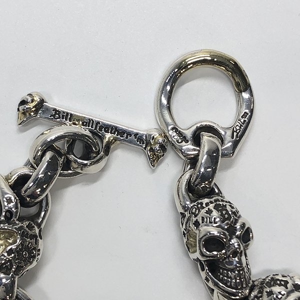 実際に弊社で買取させて頂いたBWL/ビルウォールレザー グラフィティ ヴィンテージ スカル リンク ブレスレット w/ゴールドサダー/7リンクの画像 3枚目
