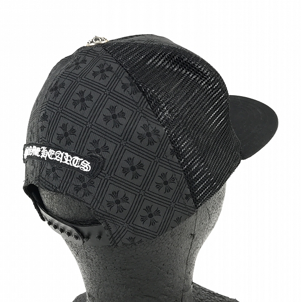 実際に弊社で買取させて頂いたCHROME HEARTS/クロムハーツ  セメタリークロスレザーパッチ CHクロスメッシュキャップの画像 3枚目
