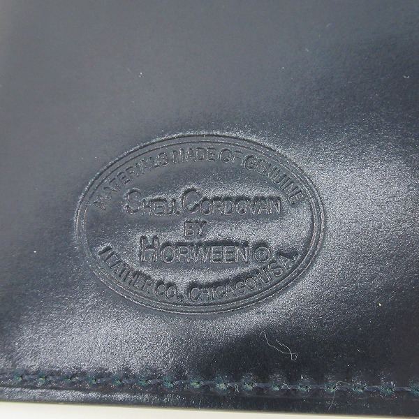 実際に弊社で買取させて頂いたGANZO/ガンゾ 馬革 SHELL CORDOVAN 2/シェルコードバン2 マチ無し長財布 67127の画像 5枚目