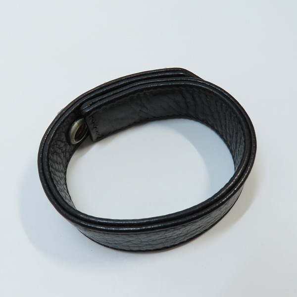 実際に弊社で買取させて頂いた【インボイス原本】CHROME HEARTS/クロムハーツ 3ボタン2スナップ レザー ブレスレット クロスボタンの画像 4枚目