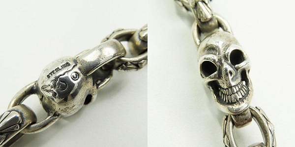 実際に弊社で買取させて頂いたBWL/BILL WALL LEATHER/ビルウォールレザー Immortal Cross Link/G.L.S. w/Skull T-Bar Bracelet/ブレスレットの画像 6枚目