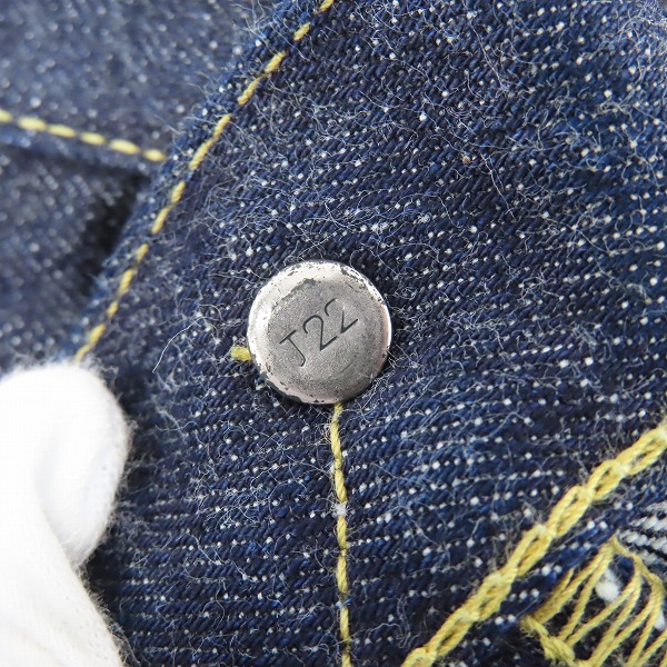 実際に弊社で買取させて頂いた【未使用】LEVIS/リーバイス 702-XX VINTAGE CLOTHING 30'S復刻 刻印J22 ビッグE /W29L36の画像 7枚目