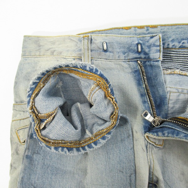 実際に弊社で買取させて頂いたBALMAIN/バルマン バイカーデニムパンツ ブルー/28の画像 6枚目