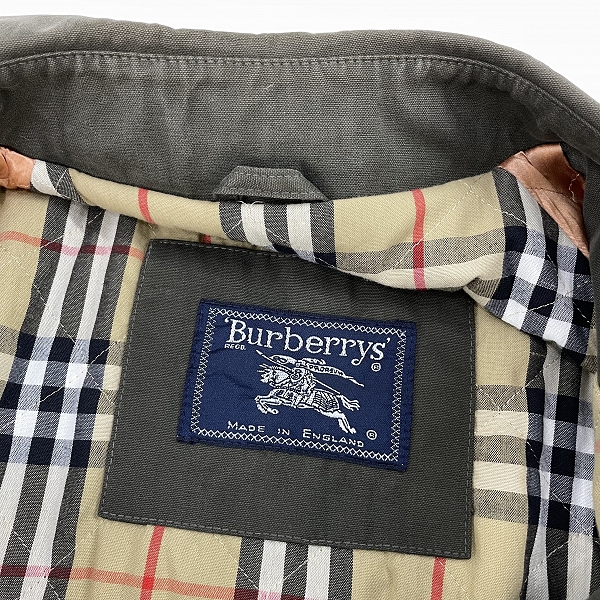 実際に弊社で買取させて頂いたBURBERRYS/バーバリーズ コットン地 裏地チェック柄 ステンカラー コート/Sの画像 2枚目